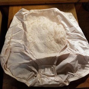 Lacy Pink Silk Brief L Vintage